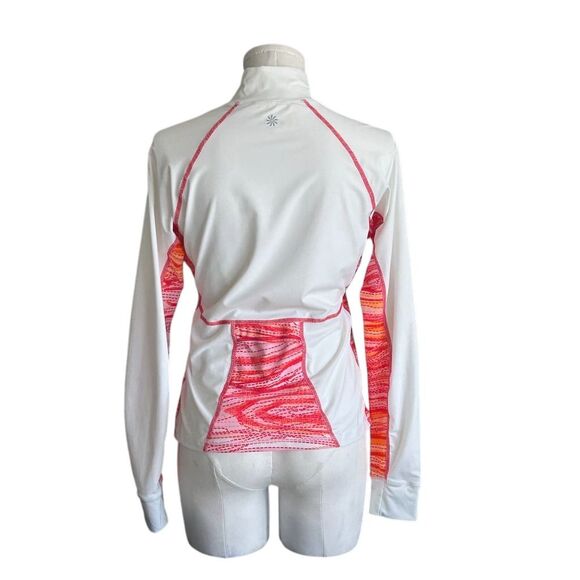 Athleta Women's Rash Guard Swim Top size L White Colorblock Long Sleeve - Picture 4 of 11